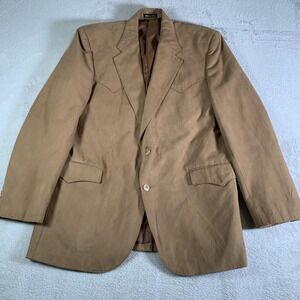 Circle S Blazer Mens 44L Brown Western Cowboy Sport Coat Jacket Suede USA